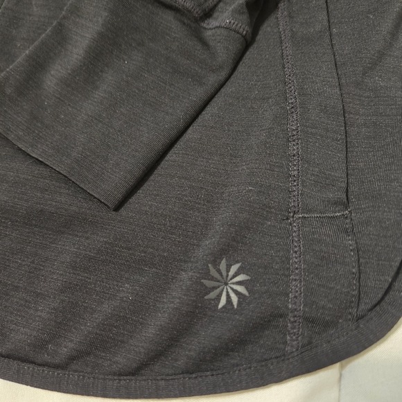 Athleta Women's Black Full Zip Hoodie Jacket Pockets Thumb Holes Size XL - Picture 5 of 7